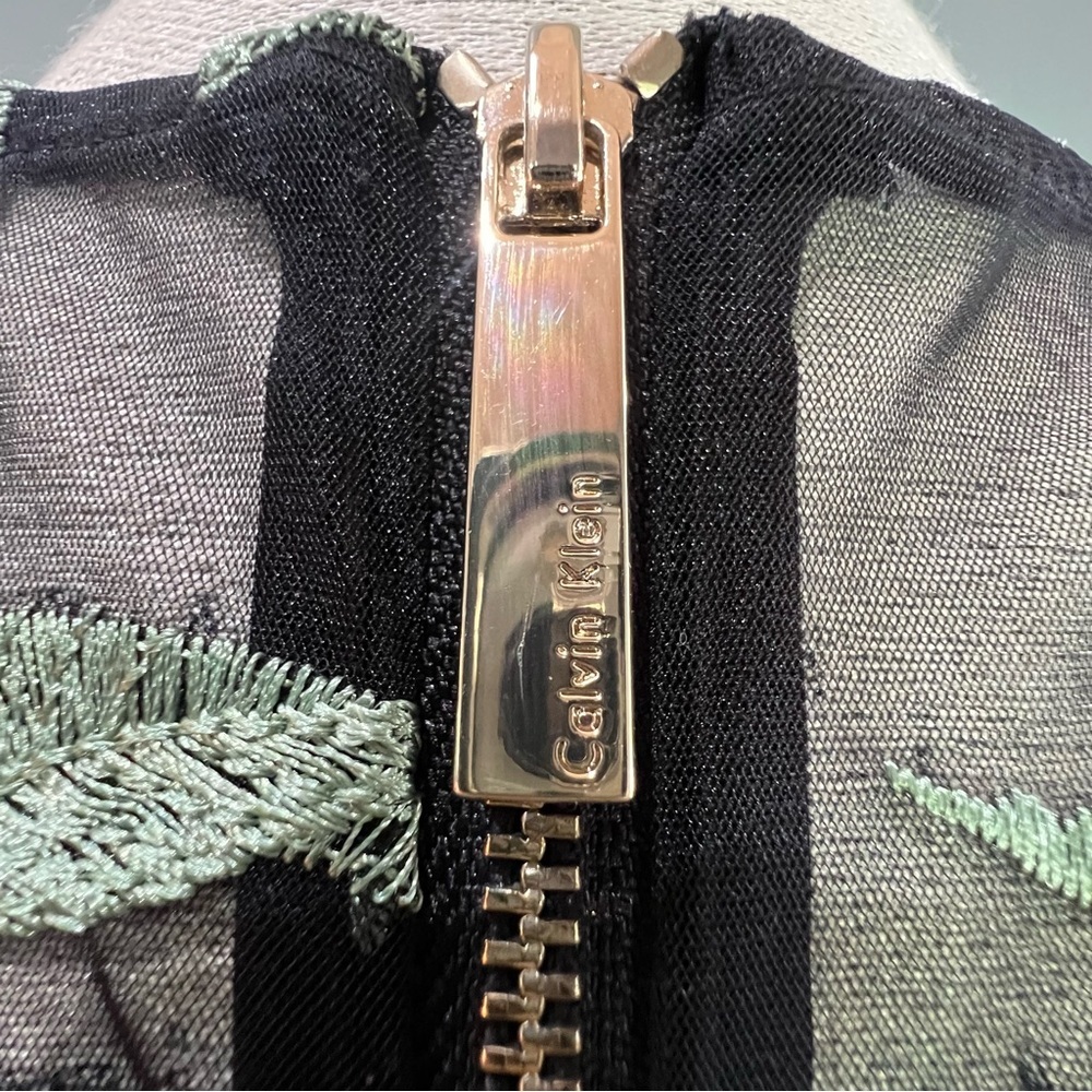 Calvin Klein Dress embroidered elevated by peekaboo illusion mesh size 10 - Picture 4 of 12